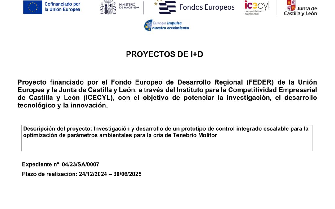 CLIMATEM – Investigación y desarrollo de un prototipo de control integrado escalable para la optimización de parámetros ambientales para la cría de Tenebrio Molitor
