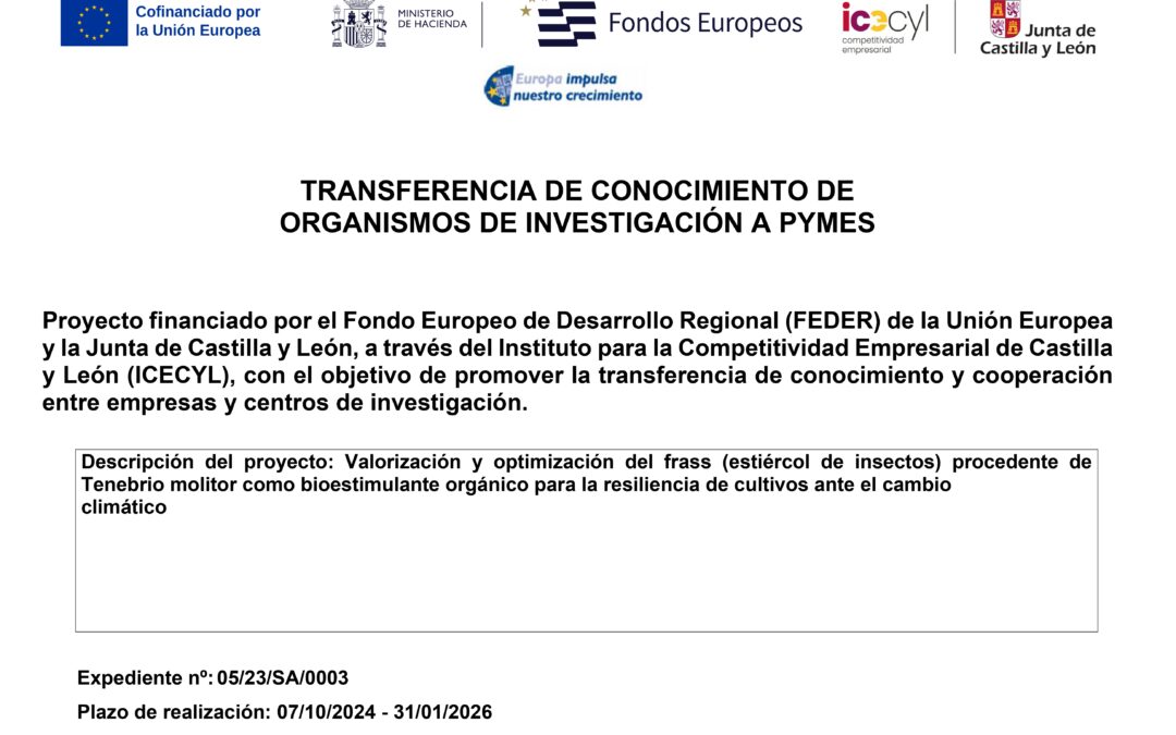 EcoFrass – Valorización y optimización del frass (estiércol de insectos) procedente de Tenebrio molitor como bioestimulante orgánico para la resiliencia de cultivos ante el cambio climático