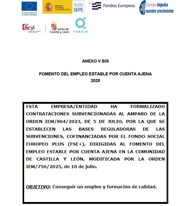 FOMENTO DEL EMPLEO ESTABLE POR CUENTA AJENA 2025
